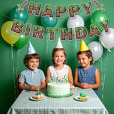 Pixel Birthday Decorations,Happy Birthday Banner,Mining Theme Party Favors Supplies