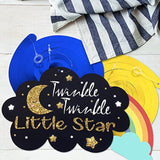 Twinkle Twinkle Little Star Swirls Streamers - Cheers To Baby Shower Birthday Party Hanging Decorations - Boy.