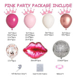 Pink Balloon Garland Arch Kit With Hot Pink Rose Gold Chrome Balloons