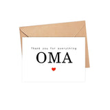 Thank You For Everything Oma Card - Thank You Card - Oma Card - Mother'S Day Card - Card For Her - Greeting Card For Birthday- Anniversary - Note Card - Thank You For Everything Card