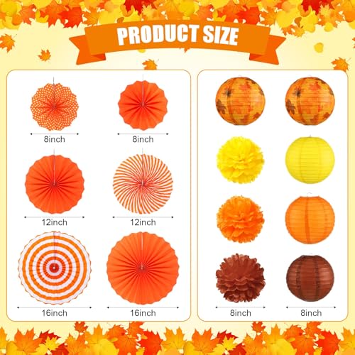 14 Pcs Orange Fall Party Decoration Set, Birthday Supplies