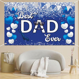 Happy Father's Day Banner Decoration Backdrop Best DAD Ever Blue