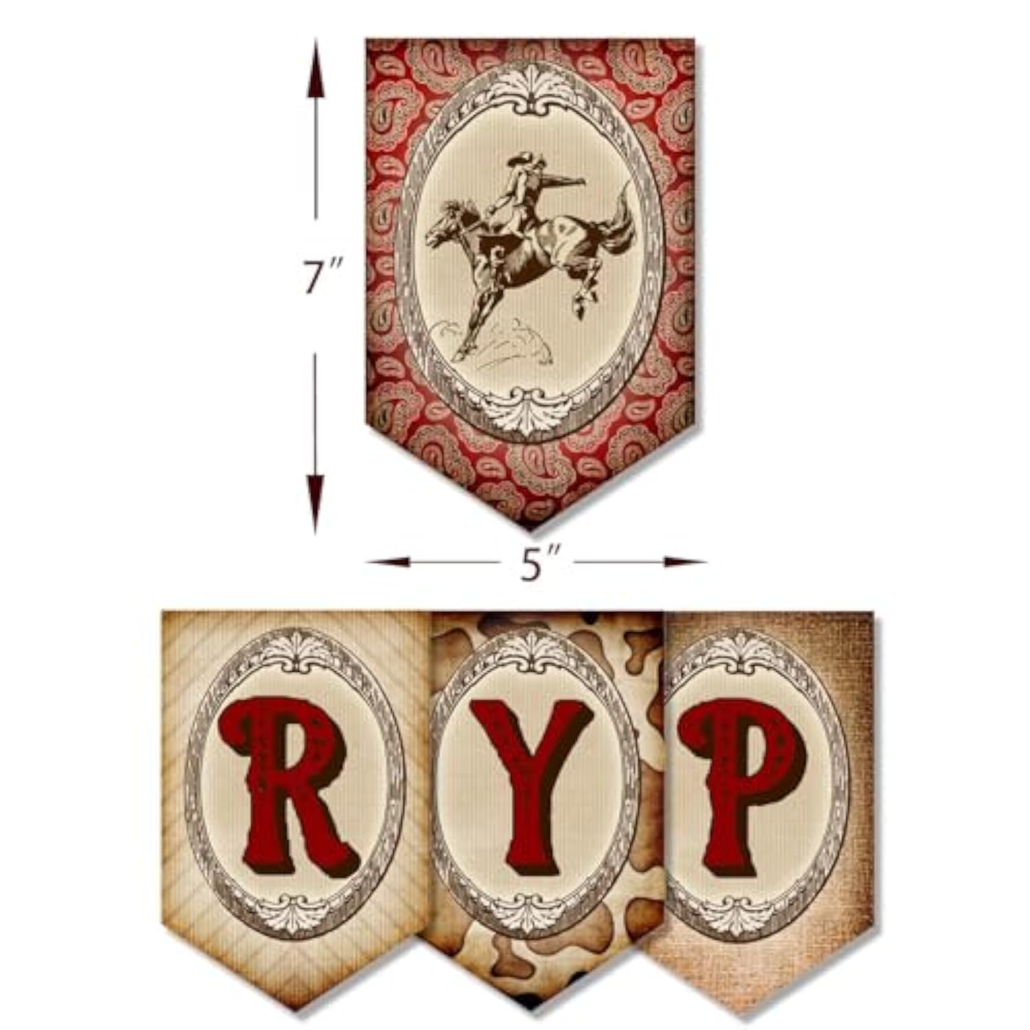 Cowboy Birthday Banner,Wild Western Bday Party Sign, Wooden House Barn Bunting, Birthday Decorations