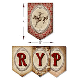 Cowboy Birthday Banner,Wild Western Bday Party Sign, Wooden House Barn Bunting, Birthday Decorations