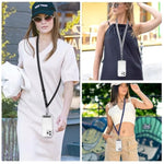 Phone Lanyard Universal Crossbody Cell Phone Strap Multifuctional Nylon Patch Adjustable Neck Strap For Women Men Travel Shopping Walking(Pure Black)