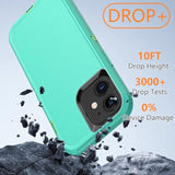 Durable 3-Layer Shockproof Phone Case for iPhone 11, Aqua Blue and Lime Green, Heavy Duty Protection, Drop Proof, Dust-Proof, Compatible with Apple iPhone 11 6.1"