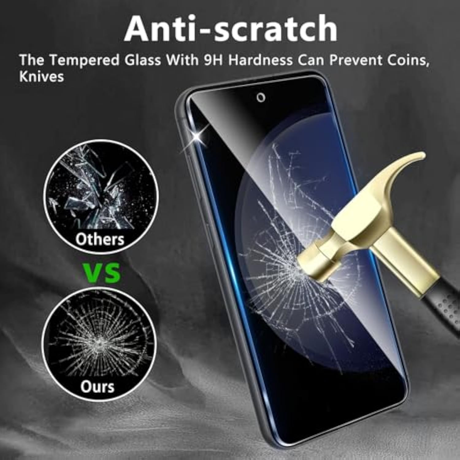 2 Pack Privacy Screen Protector Designed For Samsung Galaxy S23 Fe,Full Coverage Anti-Spy Tempered Glass Film,9H Hardness,Anti-Fingerprint,Bubble Free,Easy To Install
