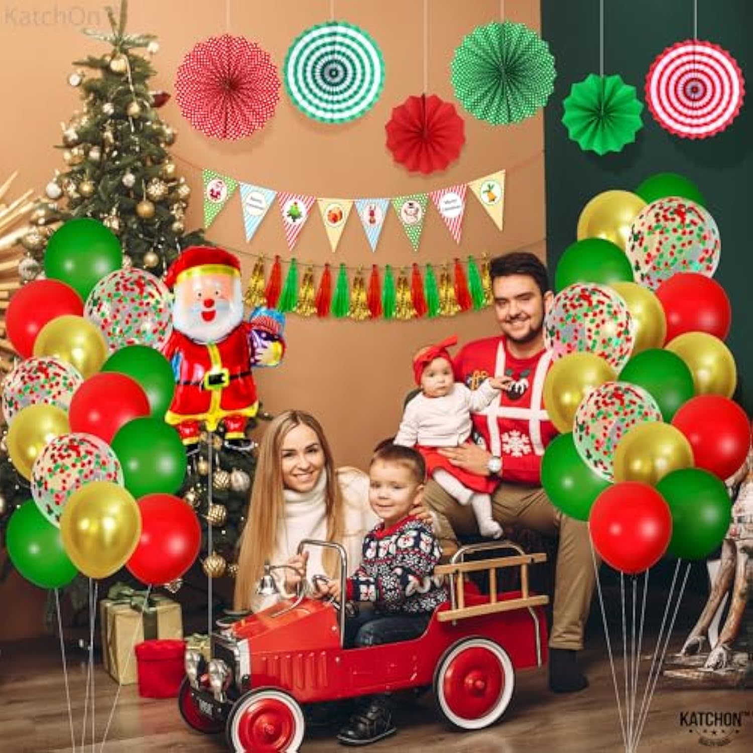 Christmas Decorations Set - 10 Feet | Christmas Banner Garland | Latex Balloons For Party Decorations