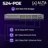 S24-Poe Cloud-Managed Poe+ Switch W/ 24 Gigabit Ethernet Ports And 2 Sfp+ Ports, Power Over Ethernet On 16 Ports, 240W Poe Budget, 2 Sfp+ Ports Support Up To 10 Gbps Fiber/Copper Connections