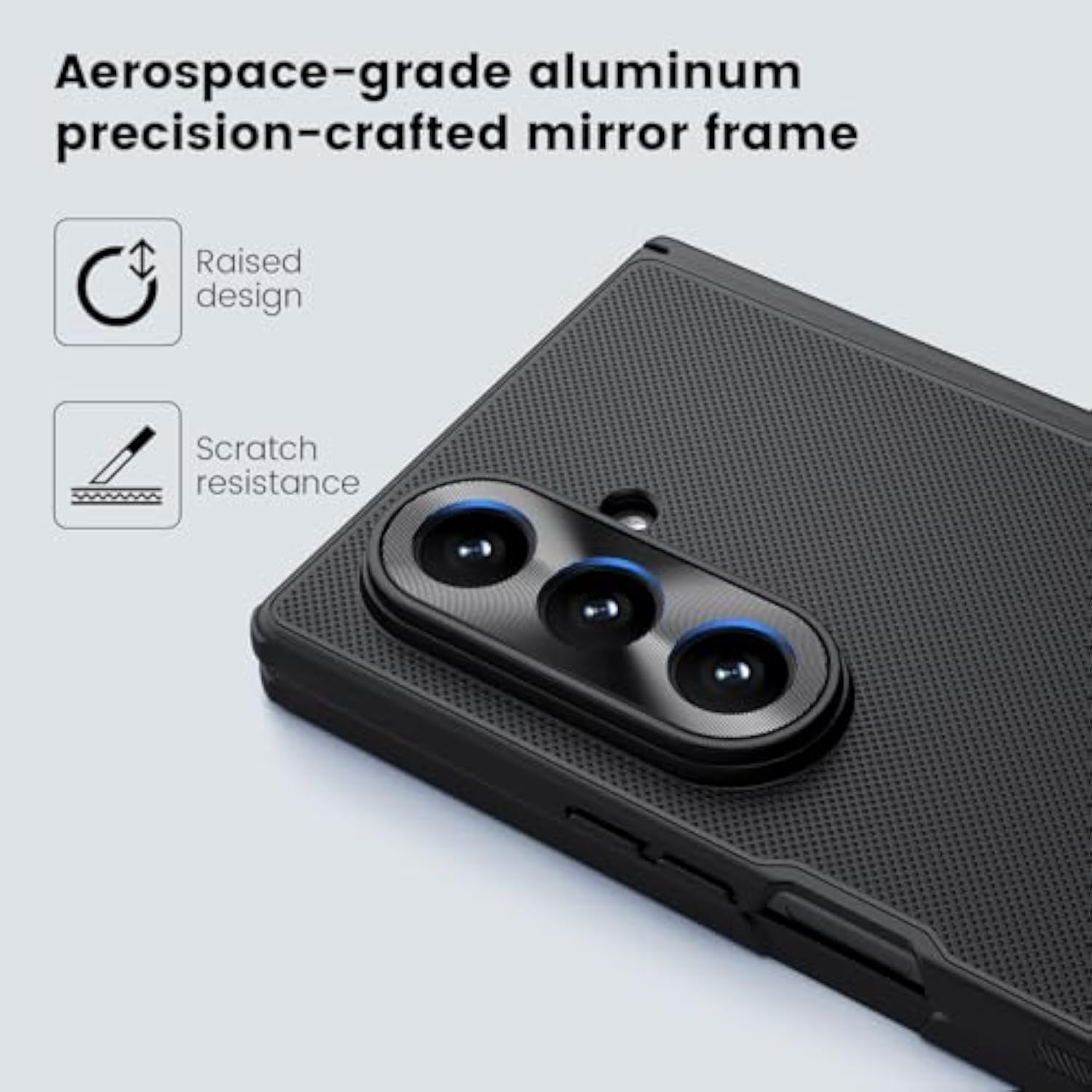Samsung Galaxy Z Fold 7 Magnetic Case with Hinge Protection, Compatible with Magsafe, Frosted Shield Protective Case for Galaxy Z Fold 7 5G (Black)
