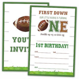 Football 1St Birthday Party Invitations, Sports Themed Invite Cards (20-Pack) With Envelopes, Rugby Style Birthday Party Supplies Decorations(4"X6")-C05