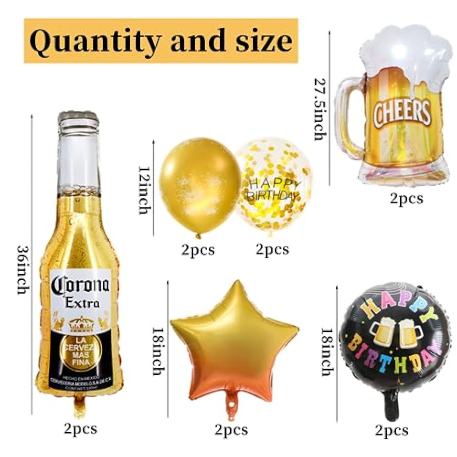 12pcs Corona Beer Balloon Set for Birthday Party Decorations – Fun Theme for All Ages