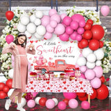 125 Pcs Sweetheart Baby Shower Decorations Valentine'S Day Balloon Garland Arch Kit With Little Sweetheart Backdrop Red Pink Valentine'S Day Baby Shower Balloon Arch Party Decorations Supplies