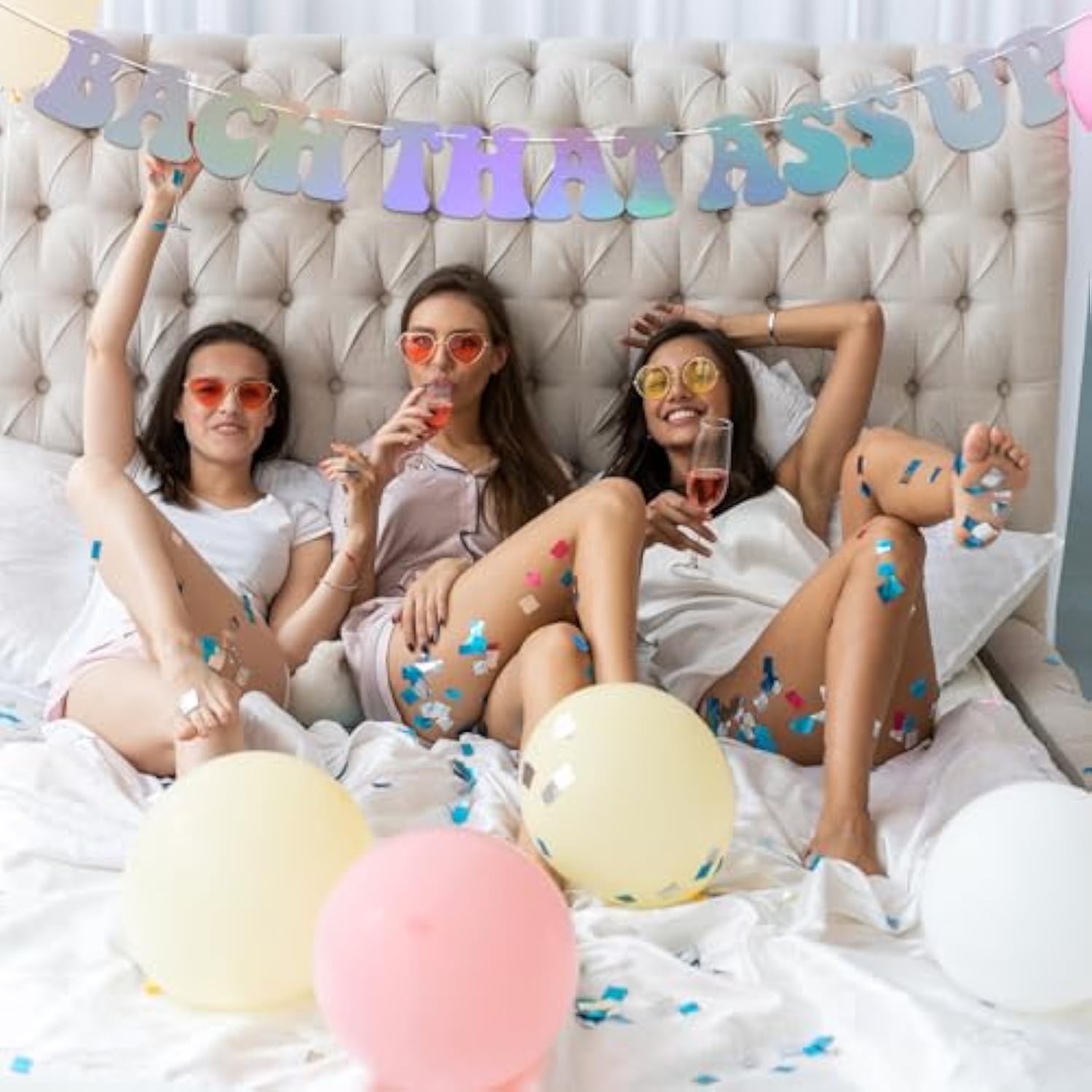 Bach That Ass Up Banner, Pre-Strung, Bachelorette Party Decorations, Boujee Bachelorette Decor Holographic