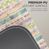 Leather Desk Blotters Large Mouse Pad – Geometric Art Pu Desk Mat, Non-Slip Desk Pad Protector,Waterproof Desk Writing Pad For Office Home (Colors In Light, 35.4X15.7 Inch)