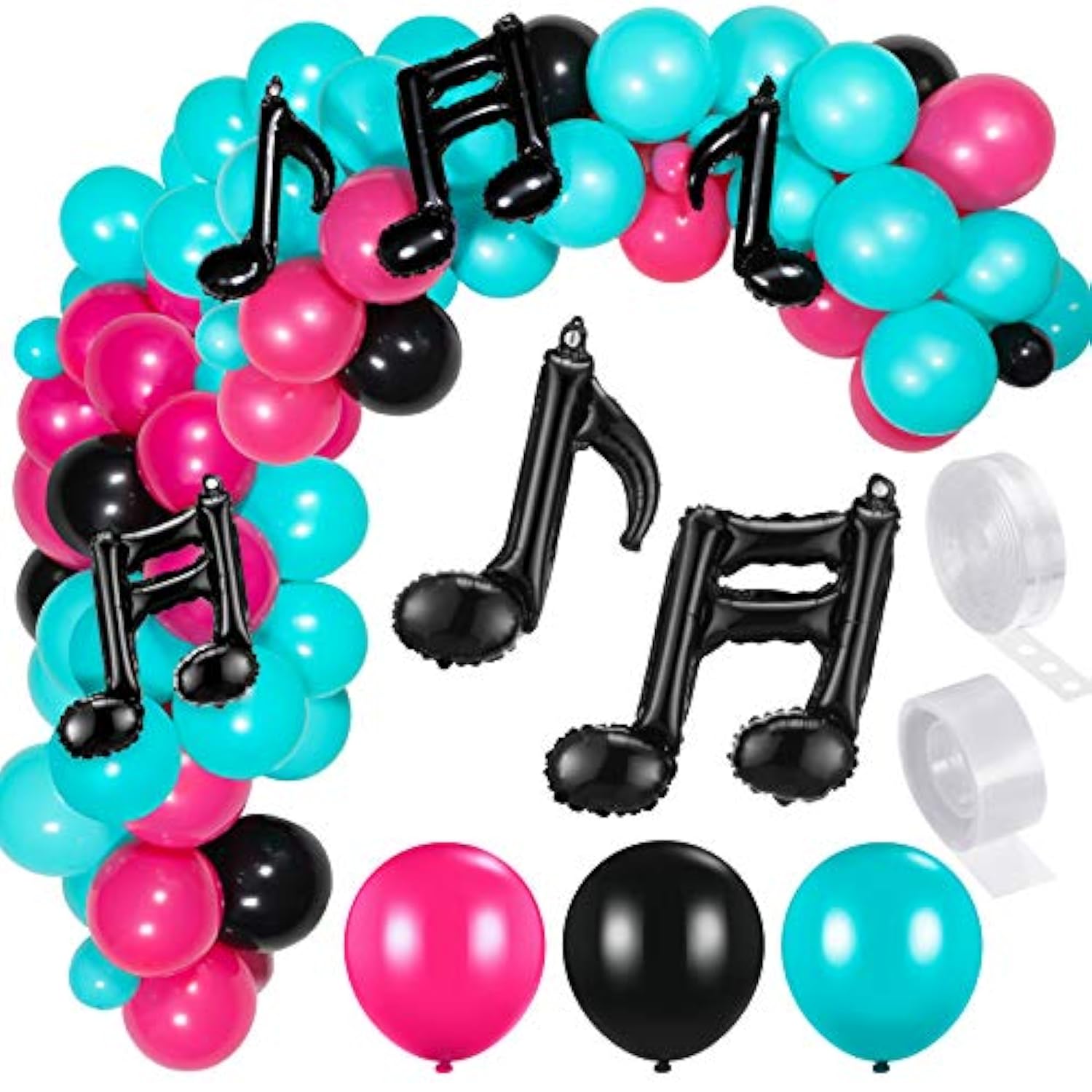 141-Pc Music Birthday Balloon Set with Garland & Music Note Décor