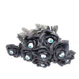 6 Pieces Halloween Faux Rose With Eyeballs Artificial Flowers Roses With Eyeball Halloween Simulation Flower Fake Rose Flowers Artificial Rose Bouquet For Halloween Cosplay Party, Black