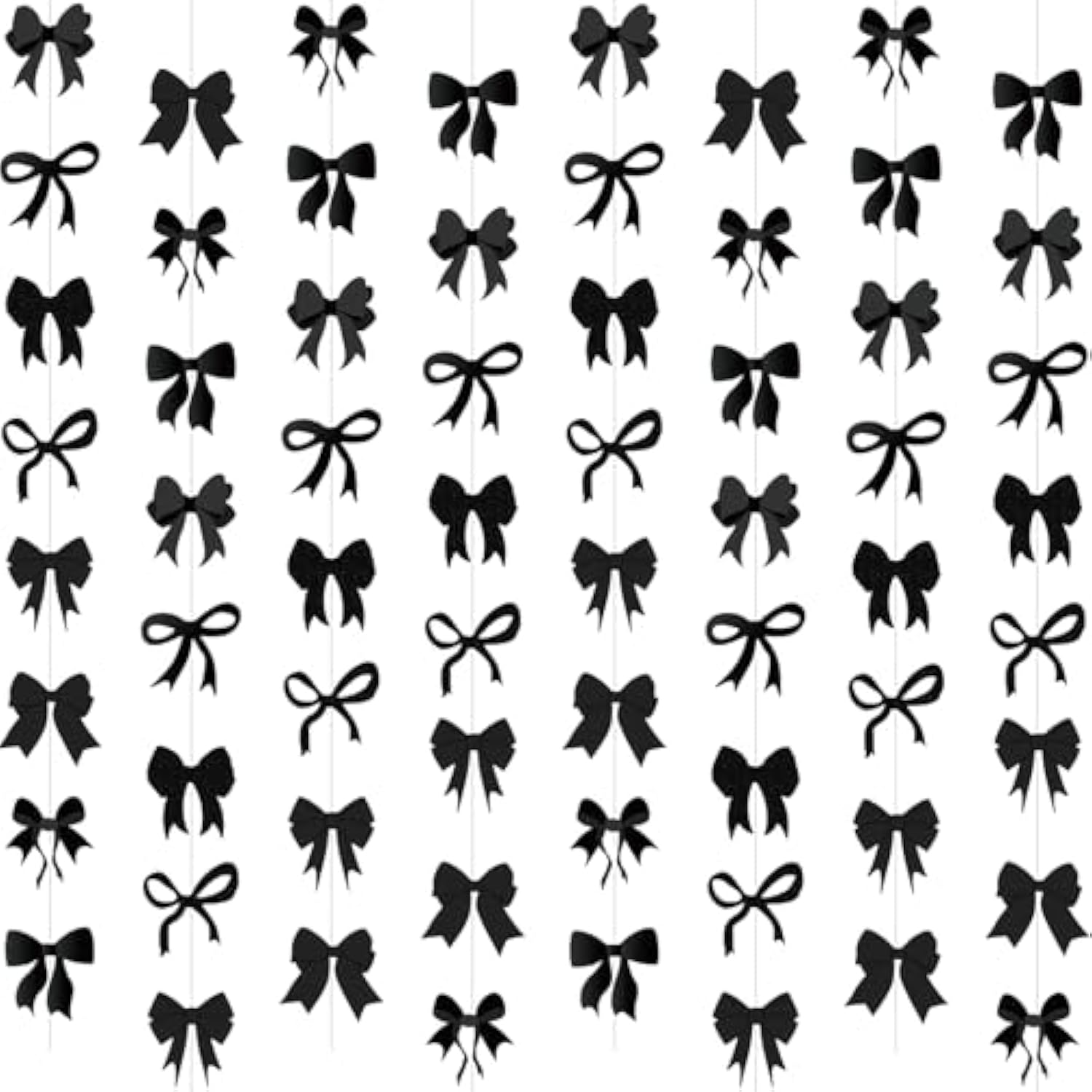 Bow Birthday Decortions Black Bow Party Decorations Black Bow Banner Garland Decor For Girls Women Baby Shower Bridal Wedding Bachelorette Bow Theme Party Supplies