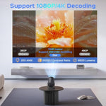 Mini Projector With Wifi And Bluetooth, 180°Rotatable Portable Projector, 1080P Support, 130" Smart Projector With Android Tv 11.0, Short Throw, Auto Keyston For Outdoor/Home Theater, Iron Grey