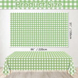 4 Pack Sage Green Gingham Tablecloths, Light Green And White Checkered Tablecloths 86.6 X 51.2 Inches Rectangular Waterproof Picnic Table Covers For Birthday Party Holiday Outdoor Supplies