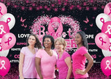 Breast Cancer Awareness Month Banner Backdrop 7x5 Pink Ribbon Awareness Love Breast Background for Women Breast Cancer Faith Hope Awareness Decorations