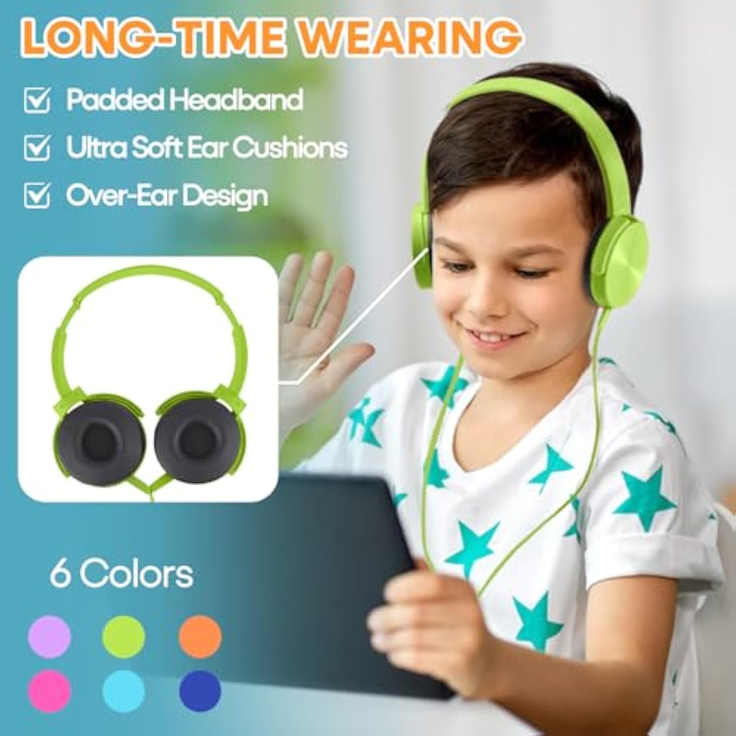 12 Pack Class Set Classroom School Headphones For Kids Multi Colored Stereo Ov