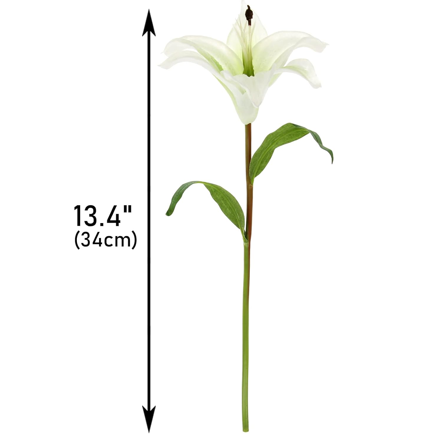 6 Pcs Artificial Lily Real Touch Fake Flowers Lily For Wedding Home Party Garden Shop Office Decoration Easter Lily (White, 6)