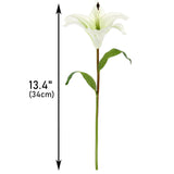 6 Pcs Artificial Lily Real Touch Fake Flowers Lily For Wedding Home Party Garden Shop Office Decoration Easter Lily (White, 6)