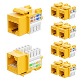 Ul Listed Cat6 Keystone Jack 10-Pack, Rj45 Keystone Jack, 90-Degree Ethernet K