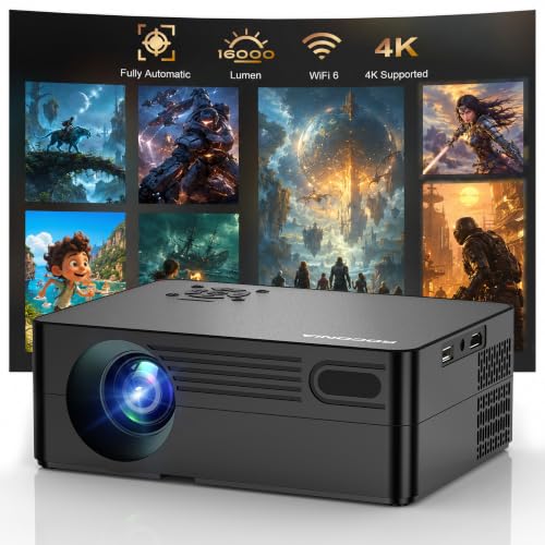 Compatible With Netflix & Built-In Appssmart Projector With Wifi And Bluetooth, Ai Auto Focus & Keystone Portable Movie Projector, Native 1080P 4K Support Home Theater Outdoor Proyector