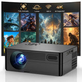 Compatible With Netflix & Built-In Appssmart Projector With Wifi And Bluetooth, Ai Auto Focus & Keystone Portable Movie Projector, Native 1080P 4K Support Home Theater Outdoor Proyector