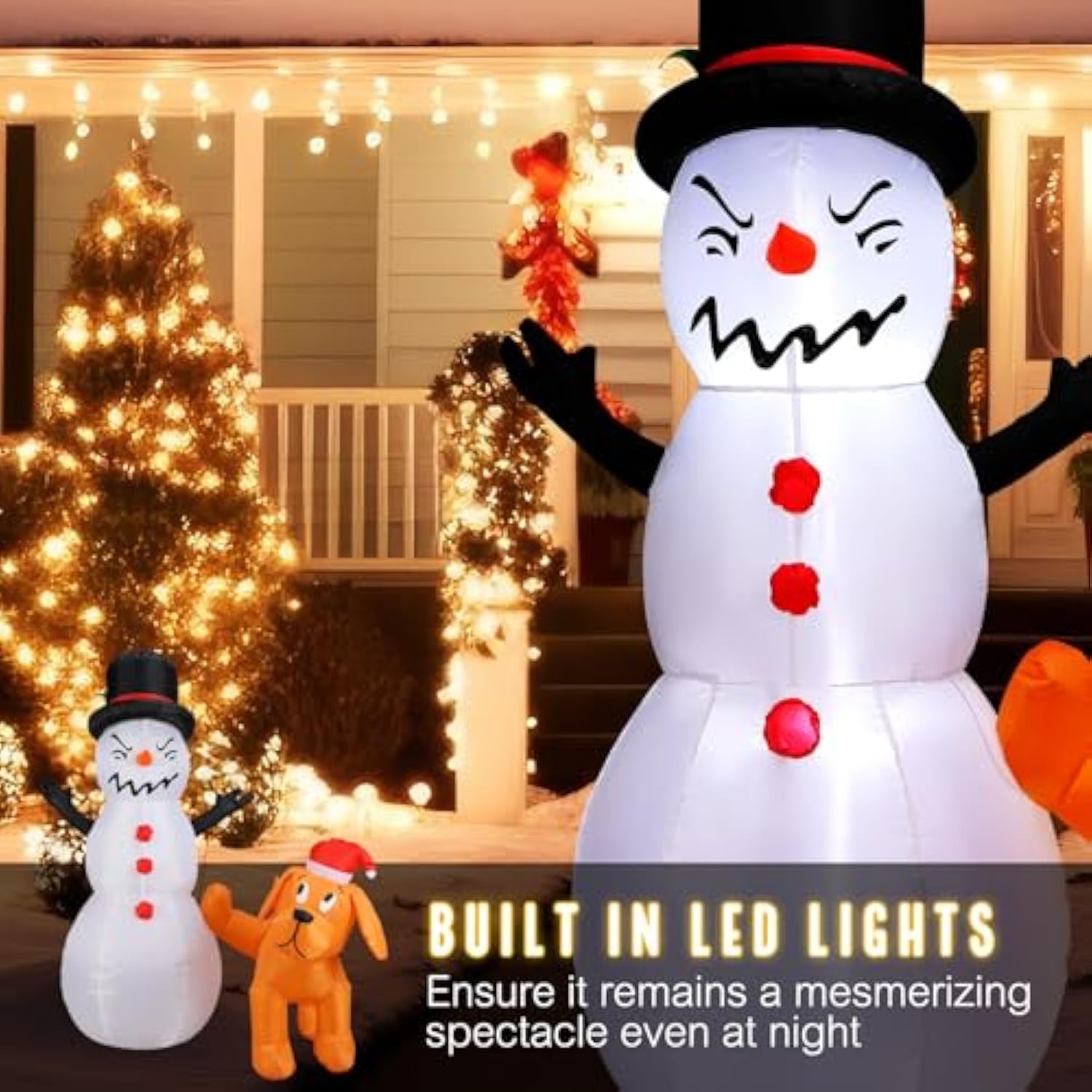 4 Ft Tall Dog Christmas Decoration Christmas Inflatable Decoration Snowman Peeing Dog Yard Snowman And Dog Xmas Yard Dec
