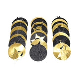 Black Gold Party Decorations Star Garland Moon Stars Hanging Star Streamers Birthday Wedding Baby Shower Graduation Nye 2024 New Year Eid Ramadan Galaxy Starry Night Party Supplies