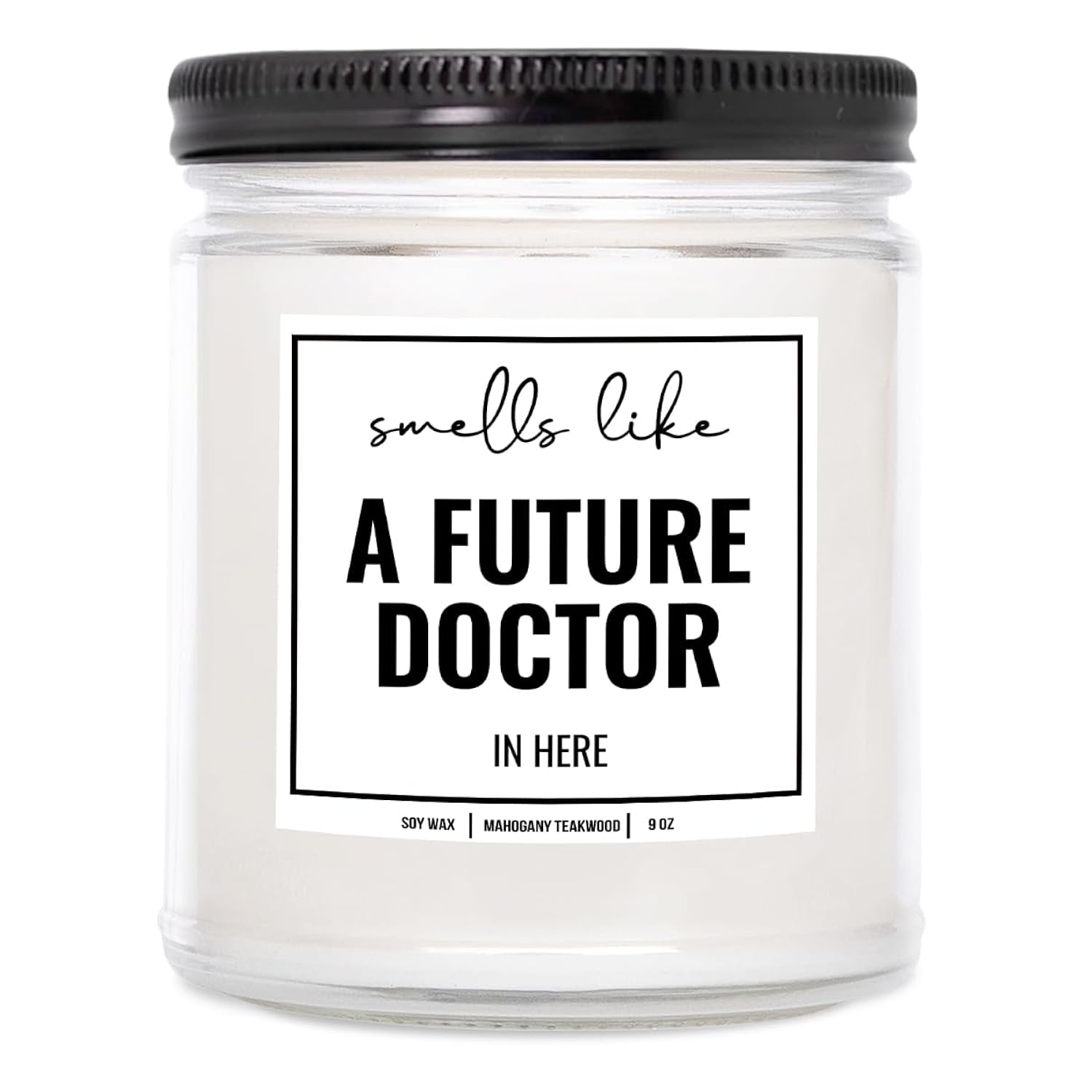 You Nique Designs Future Doctor Candle 9 Oz - Med Student Gift, Medical Student Gifts & Medical School Graduation Gifts - Future Doctor Candles For Med Students (Mahogany Teakwood)
