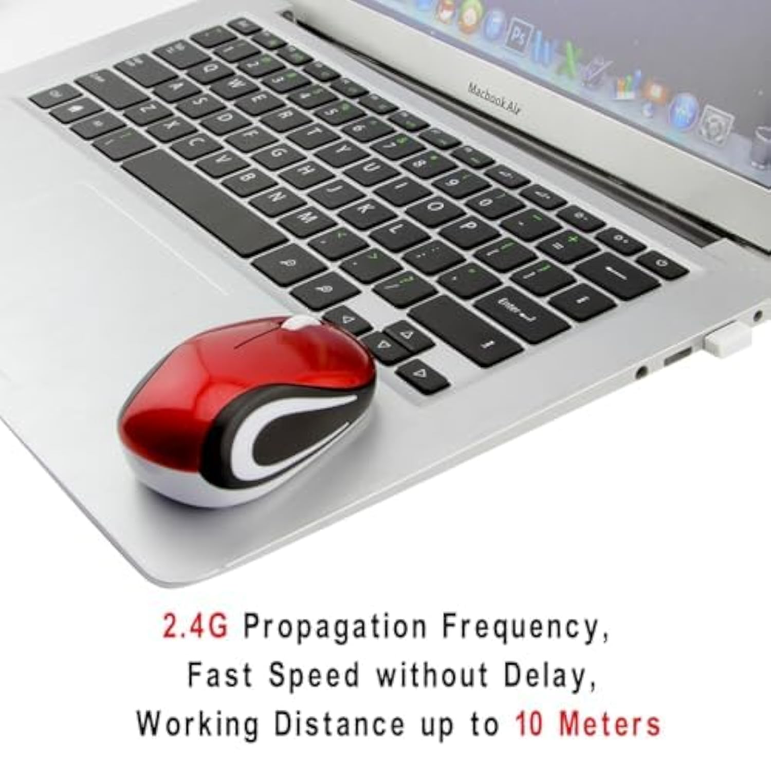 Mini Wireless Usb Mouse Portable Tiny Small Cordless Mice Ergonomic Design 2.4Ghz 1000Dpi For Kids Children Small Hands For Travel Business Trips For Windows/Ios/Android Laptop Pc(Red)