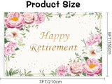Happy Retirement Backdrop for Women Pink Rose Gold Dots Retirement Party Banner White Floral Greenery Leaves Decoration Lady's Retirement Party Decor Congrats Retire Photo Booth Props(7x5ft)