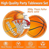178 Pcs Basketball Theme Birthday Party Decorations Basketball Party Supplies Set Include Plates, Napkin, Cup, Fork, Knives, Spoon, Tablecloth, Banner For Kids And Adults, Serves 24 Guests