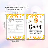 Bee Baby Shower Party Game Baby Predictions And Advice Cards(25-Pack), Mommy To Bee Themed Card Honeycomb Bumble Bee Baby Shower Decor, Baby Gender Reveal Party Game(5"X7") - Game-C01