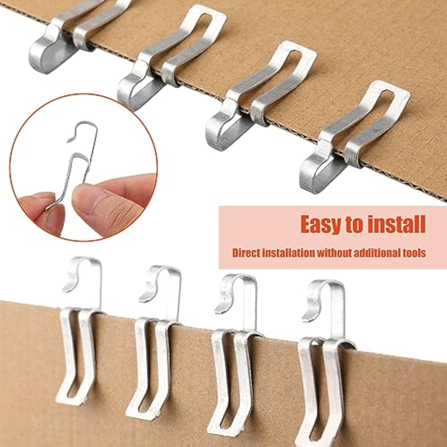 100 Pcs Christmas Light Clips Metal Gutter Hooks For Outdoor Xmas Hangers For Shingles Roof Seasonal Lighting Gutter Clips Hanging Festival Xmas Outside Decoration