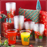 50 Pcs Christmas Cups 12 Oz Bulk Disposable Plastic Merry Xmas Cups Ho Ho Ho Christmas Party Drinking Beverage Cups For Winter Holiday Christmas Party Decoration Tableware Supplies