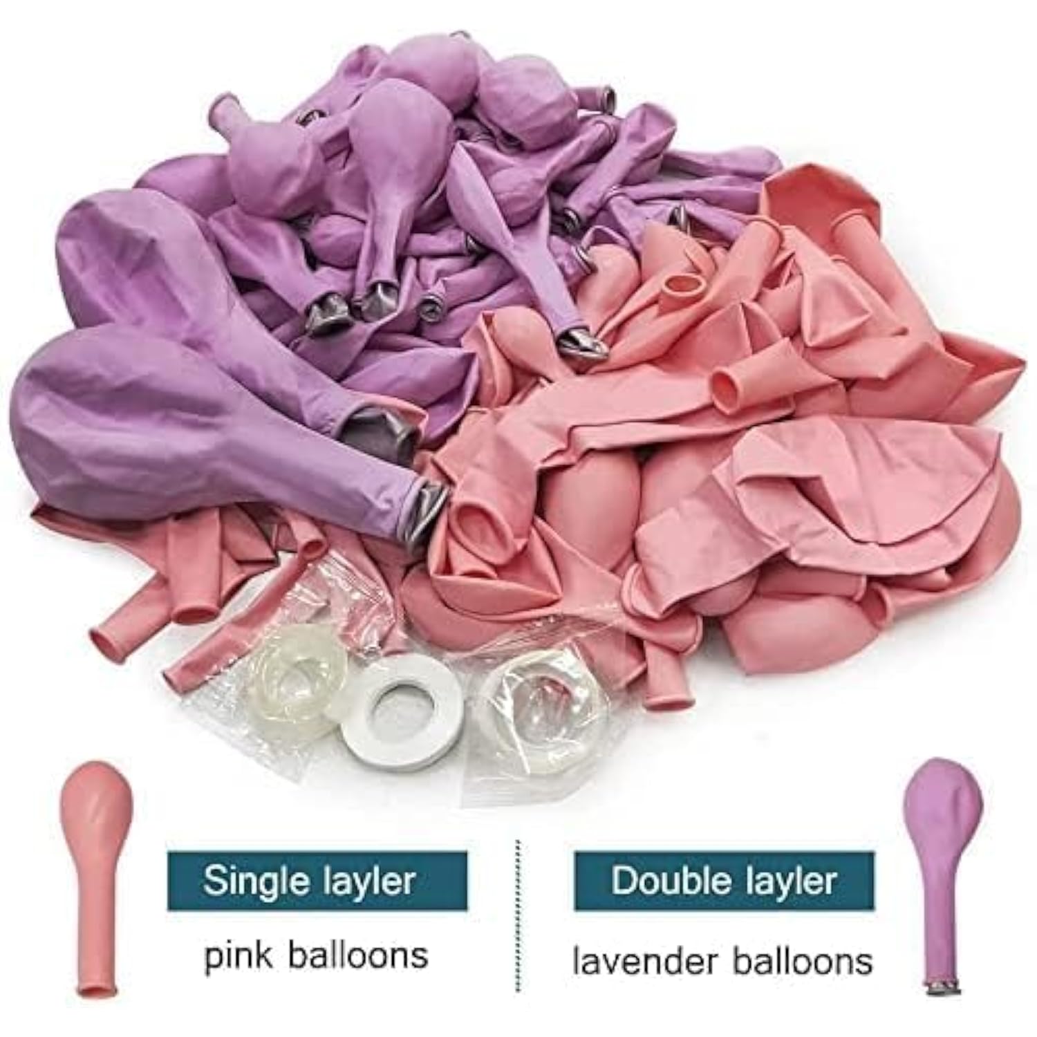 Pastel Pink Purple Balloon Garland Arch Kit Double Stuffed Lavender Balloons Latex Light Pink Lilac Balloons For Bridal Baby Shower Floral Fairy Flower Wedding Birthday Butterfly Garden Party Decor