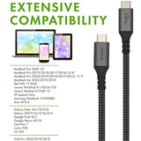 6-Inch Extra Short Usb4 Cable - 40Gbps Supports 100W (20V, 5A) Charging - Compatible With Thunderbolt 3 And Usb-C (2-Pack)