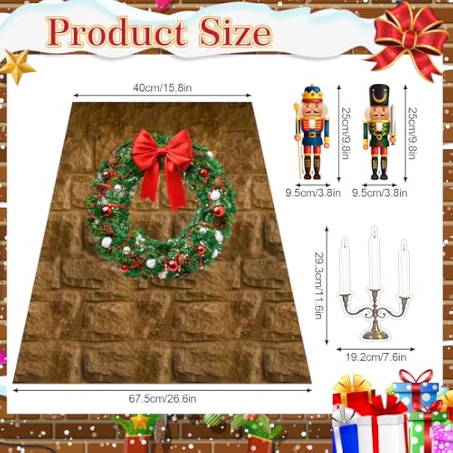 Cardboard Fireplace For Christmas Large Cardboard Fireplace Prop 3D Fake Centerpiece With Faux Chimney For Christmas Party Background Decor, 38 X 30 X 7 Inches(Farmhouse,Brown)