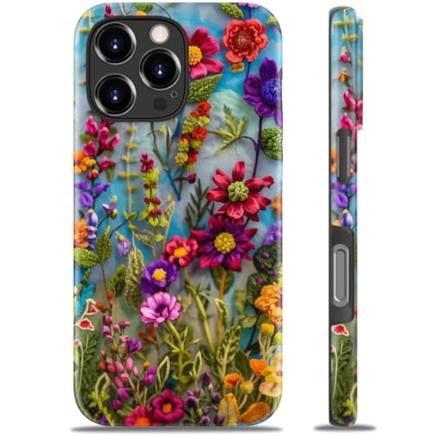 For Iphone 16 Pro Case - Wireless Charging Compatible - Dual-Layer Hard Shell & Silicone Cover - Protective Phone Case With Trendy Cute Designs For Women - Blossom Melody