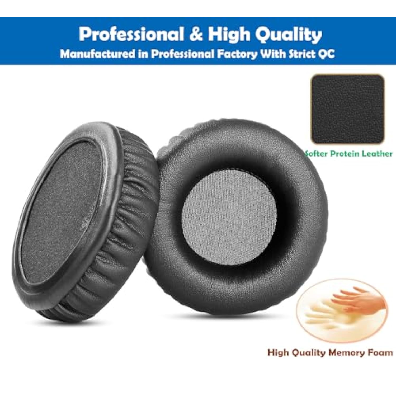 Professional Replacement Earpads Cushion Compatible With Sennheiser Hd-205 Hd 205 Headphone Ear Pads With Skin-Friendly Leather And Memory Foam