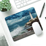 Mouse Pad Coastal,Ocean Wave Shore Lighthouse Wood Pier Rectangle Mousepad Non-Slip Rubber Base Computer Mouse Pad For Laptop, Office, Home - 9.5 X 7.9 Inch