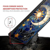 Compatible With Samsung Galaxy S23 Ultra Case,Moon Stars Glass Night Four Corner Airbag Case For Galaxy S23 Ultra,Christmas Drop Protection Corner