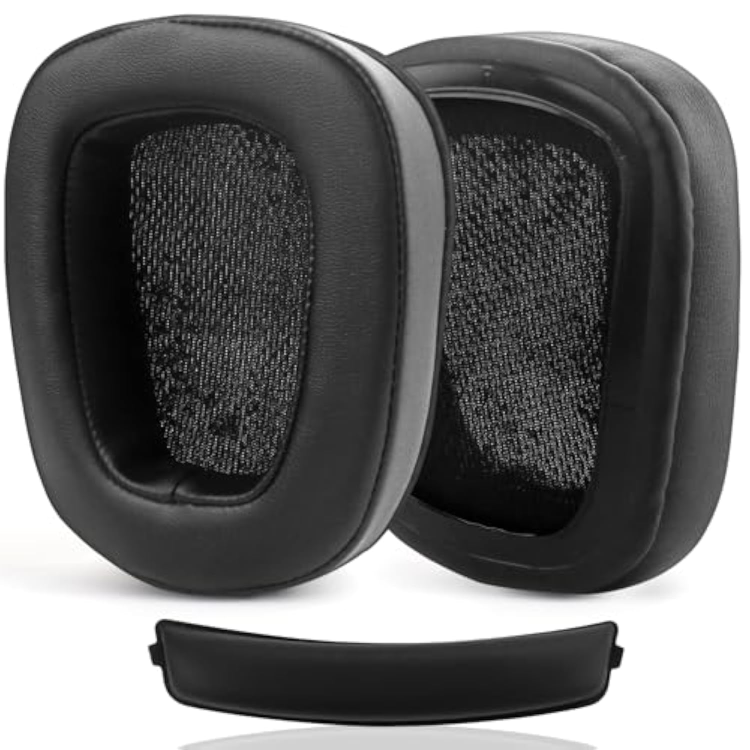 G933 Ear Pads And Headband Replacement Ear Cushions Compatible With Logitech G933 G633 Headphones Soft Protein Leather High-Density Memory Foam Earmuffs Earpads Ear Cups Cover Repair Parts -Black