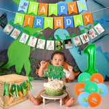 One A Saurus Birthday Decorations, Dinosaur 1St Happy Birthday Party Supplies With Balloons Highchair Banner And Baby Photo Banner, T-Rex Roar Party Decor For Boy One Year Old