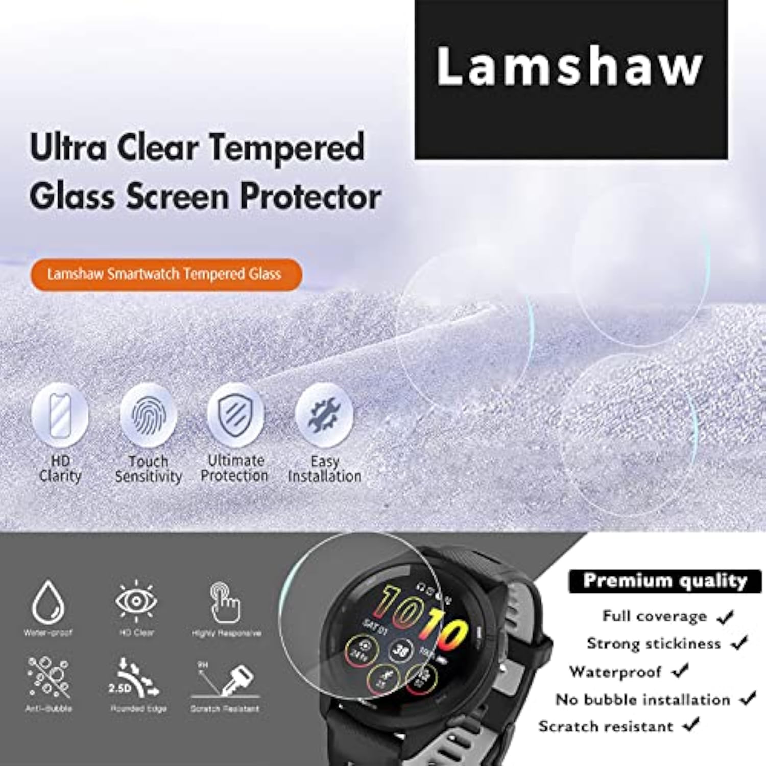 Ae-1200Wh Watch Screen Protector, [3 Pack] 9H Tempered Glass Screen Protector Film Compatible For Ca-Sio Ae-1200, Ae-1200Wh, Ae-1300 (3 Pack)